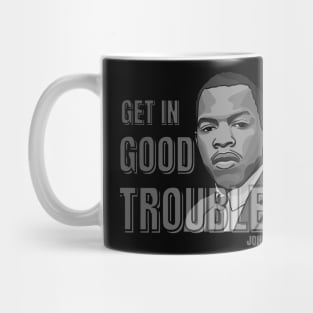 Good Trouble: John Lewis - Black and Grey Mug